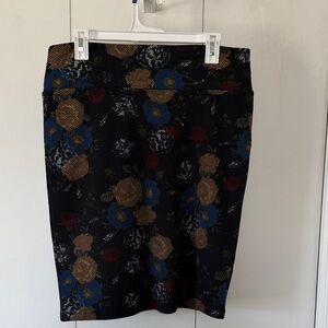 LuLaRoe Black Skirt with Floral Design
